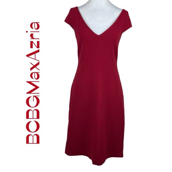 BCBGMaxAzria Red Pure Smooth Wool Academia Office Career Dress NWOT Size 8 - Picture 2 of 14